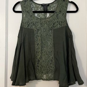 Olive Green Lacey Blouse